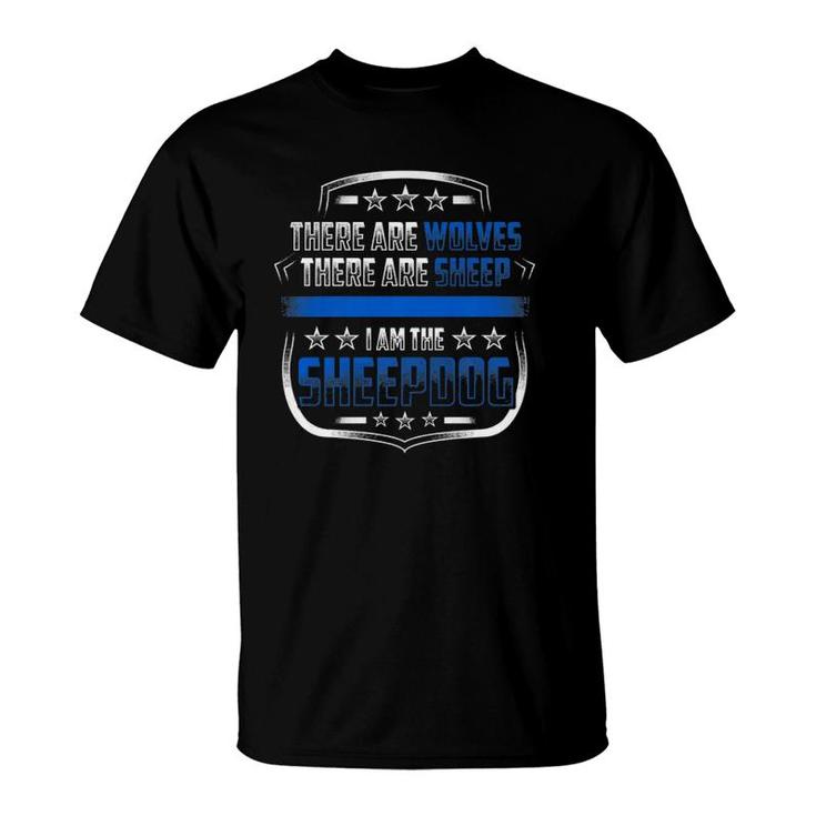 I Am The Sheepdog Police Thin Blue Line Law Enforcement  T-Shirt