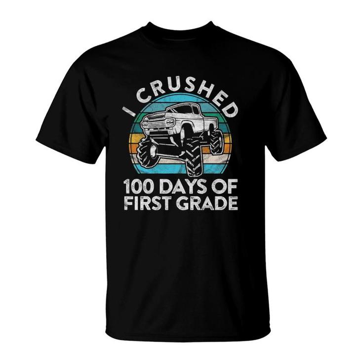 I Crushed 100 Days Of First Grade Gift Fun 1St Class School T-Shirt