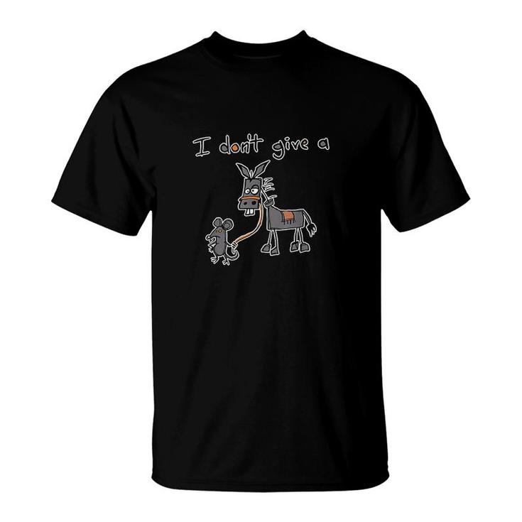 I Don't Give A Rats Mouse Walking Donkey T-Shirt