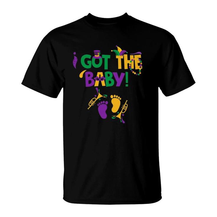 I Got The Baby Mardi Gras Pregnancy Announcement Outfit T-Shirt