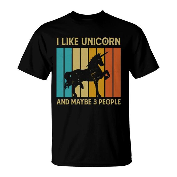 I Like Unicorn And Maybe 3 People, Retro Boys  T-Shirt
