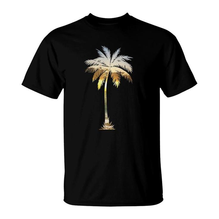 I Live Life Palm Tree Silhouette Tropical Beach Sunset T-Shirt