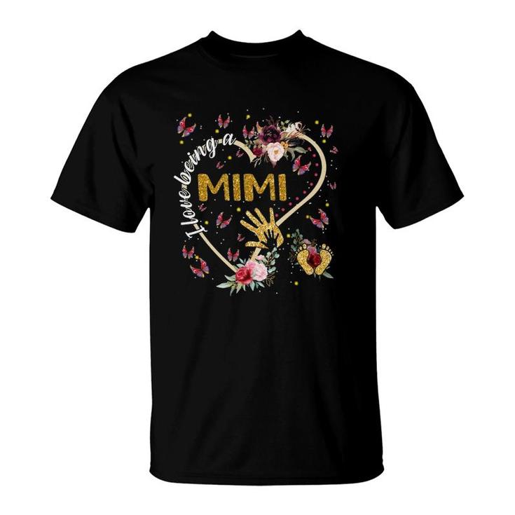 I Love Being A Mimi Heart Floral Mother's Day Mimi Gift T-Shirt