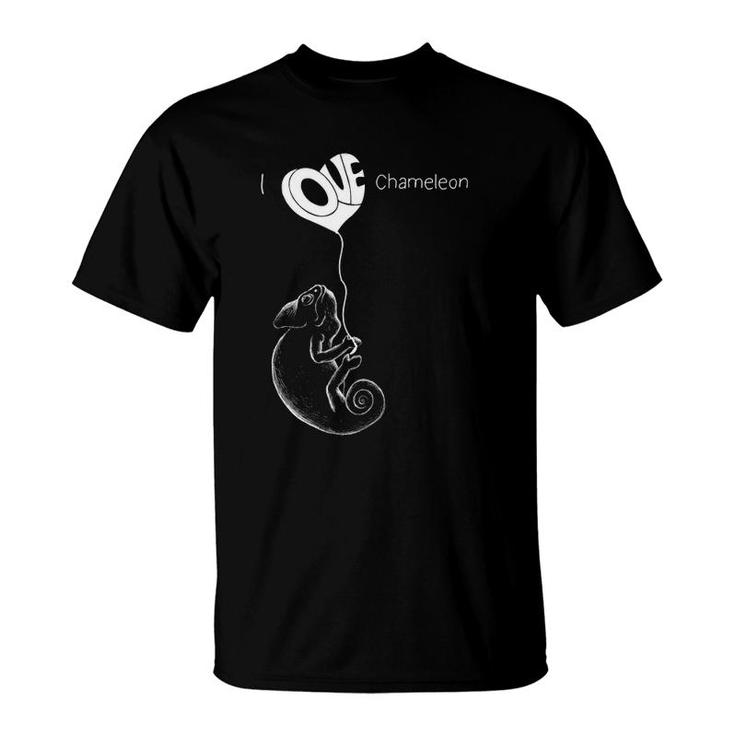 I Love Chameleons With Balloon Love T-Shirt