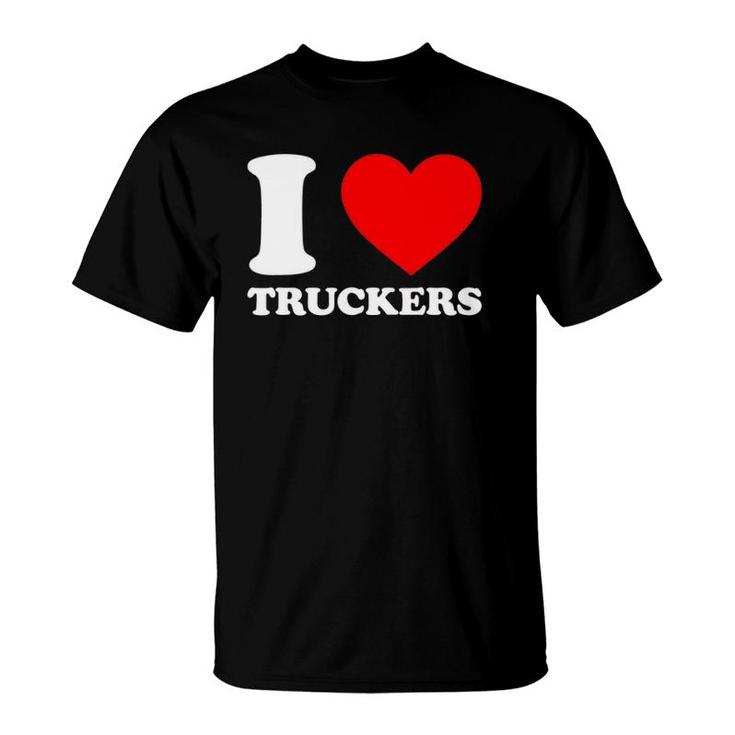 I Love Heart Truckers Canadian Truckers Support Freedom Convoy T-Shirt
