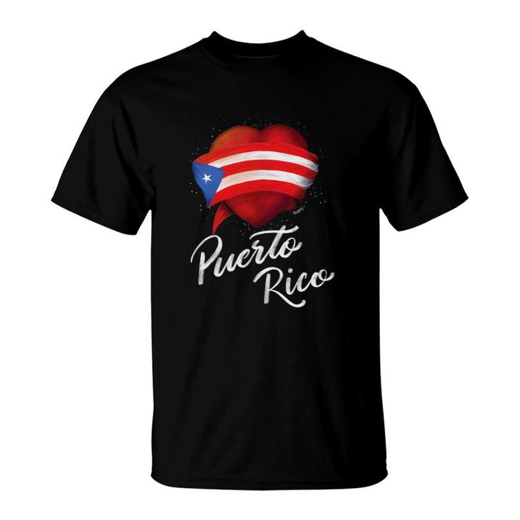 I Love Puerto Rico Flag For Women T-Shirt