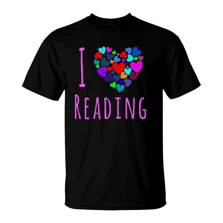 I Love Reading - Heart Love Books  Reading Club T-Shirt