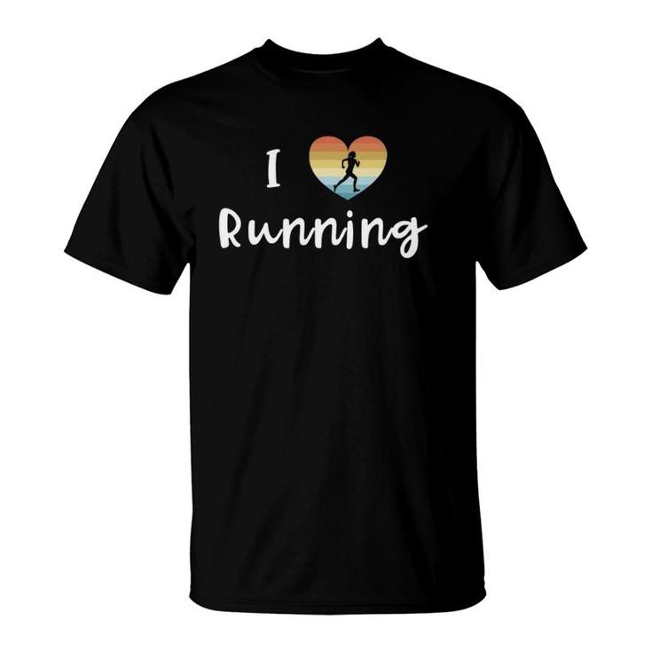 I Love Running I Heart Running Women Gifts Cute Retro Heart T-Shirt I Love Running I Heart Running Women Gifts Cute Retro Heart T-Shirt