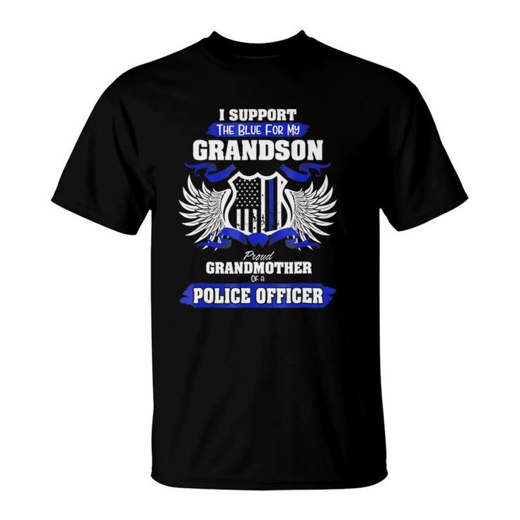I Support The Blue-Police Officer Grandmother Gifts T-Shirt