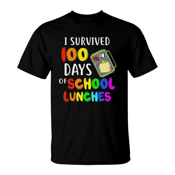 I Survived 100 Days Kindergarten School Lunches T-Shirt