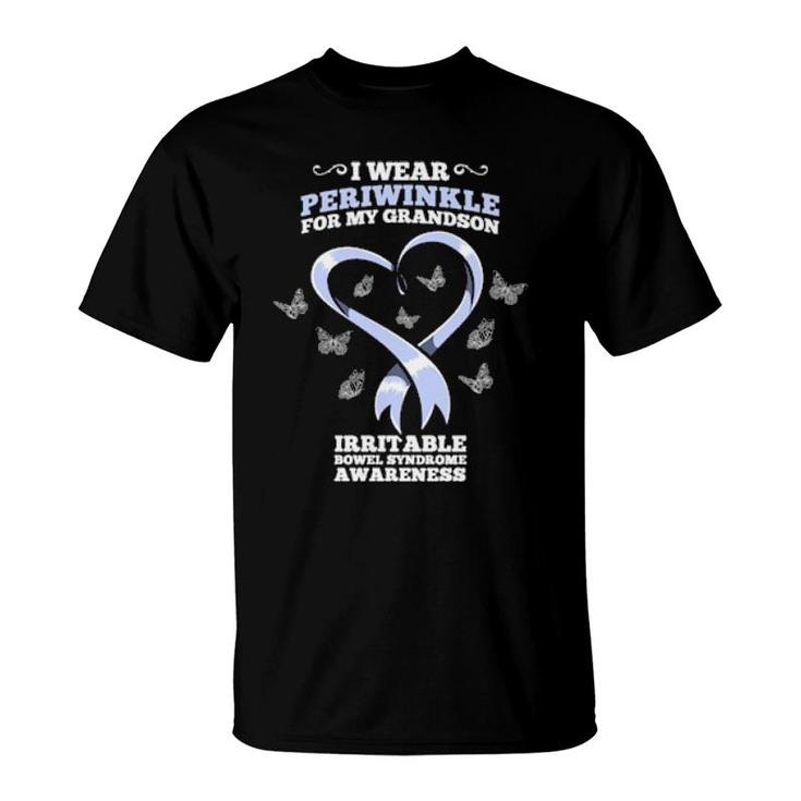 I Wear Periwinkle Grandson Ibs Awareness  T-Shirt