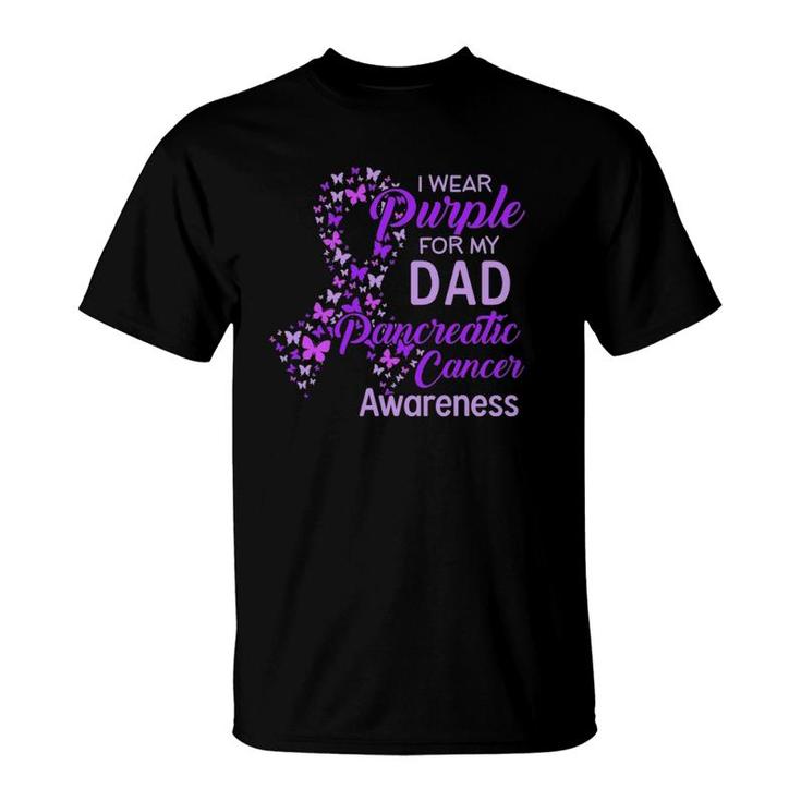 I Wear Purple For My Dad Pancreatic Cancer T-Shirt