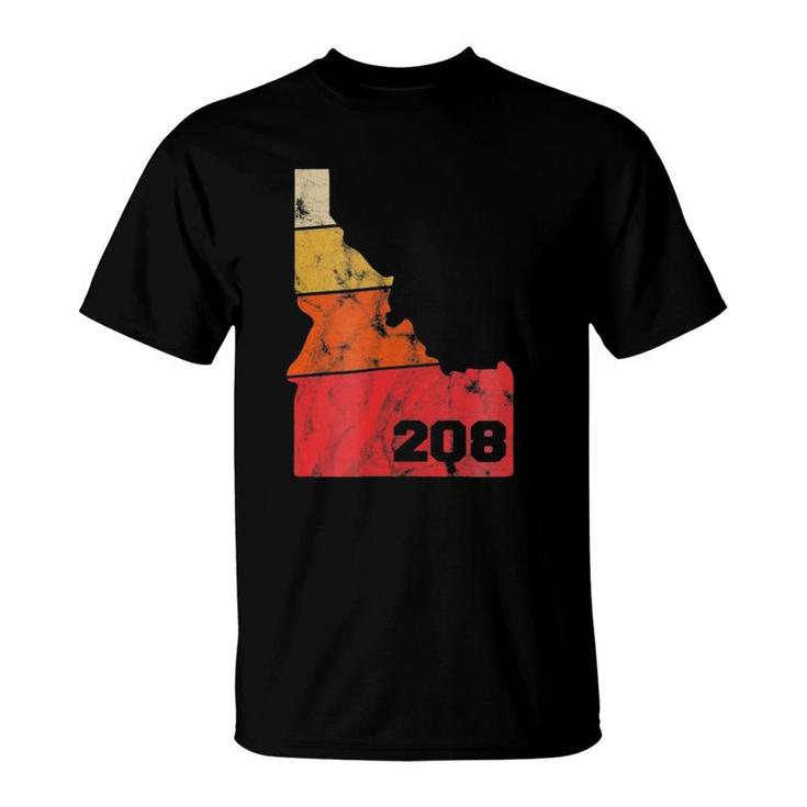 Idaho Retro Local Map Heart Area Code 208 Ver2 T-Shirt