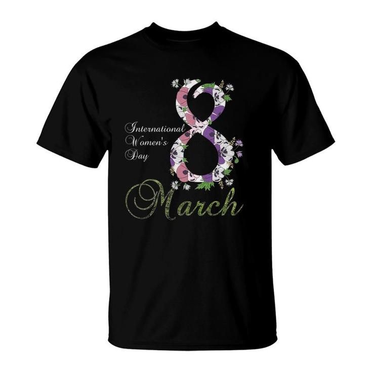 International Women's Day Tee Pansy Flower March 8Th 2022 Ver2 T-Shirt