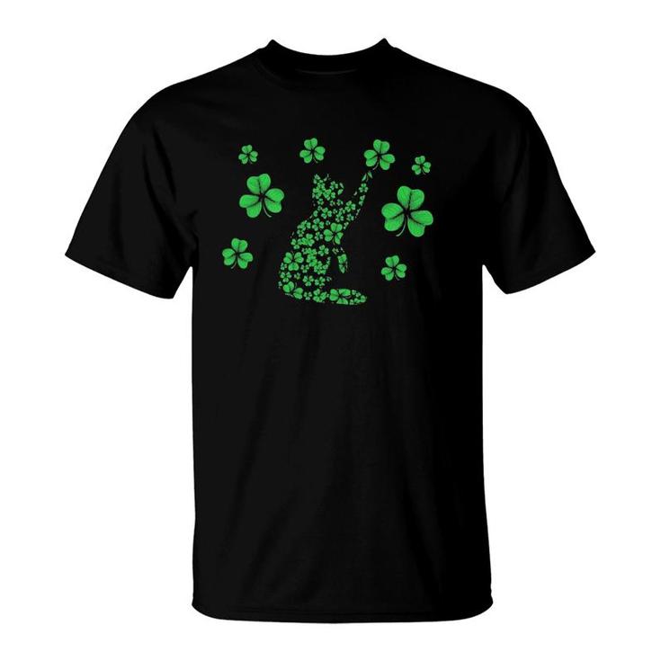 Irish Cat Kitten Lover Funny St Patrick's Day Shamrock Kitty T-Shirt