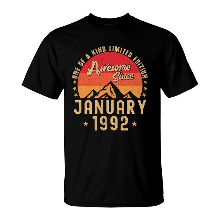 January 1992 Awesome Since Vintage Birthday  T-Shirt
