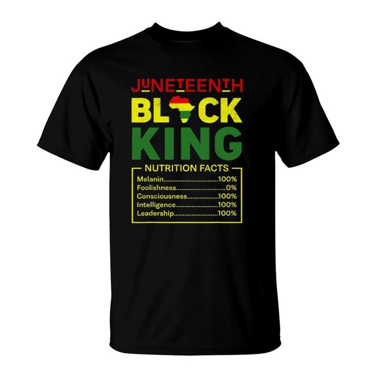 Juneteenth Black King Nutritional Facts Mens Boys Dad T-Shirt