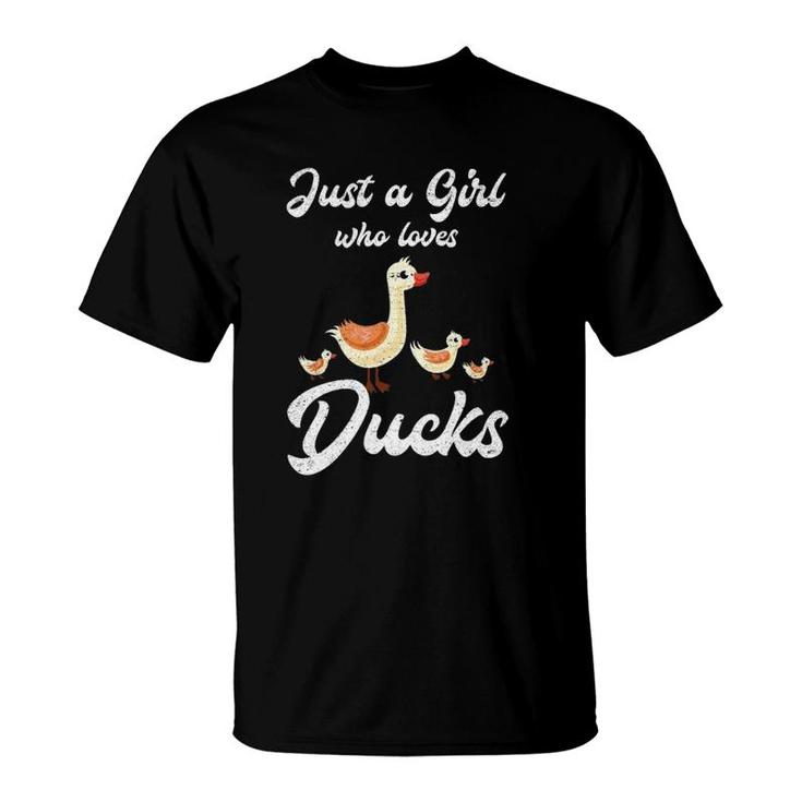 Just A Girl Who Loves Ducks Cute Animal Bird Goose T-Shirt