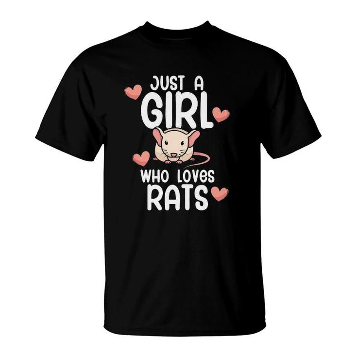 Just A Girl Who Loves Rats Rat Lover Girls Gift T-Shirt