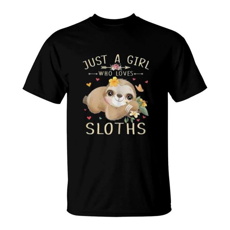 Just A Girl Who Loves Sloths Cute Sloth T-Shirt