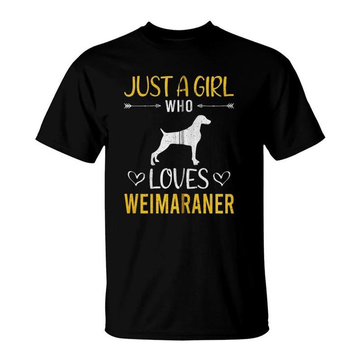 Just A Girl Who Loves Weimaraner Dog Lover Zip T-Shirt
