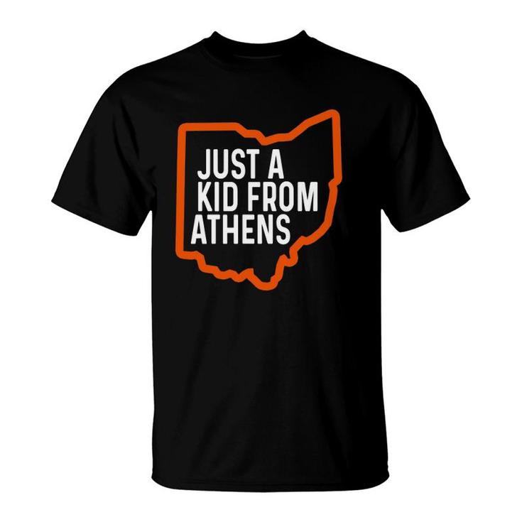 Just A Kid From Athens Ohio Cincinnati Burr Oh Orange Black T-Shirt