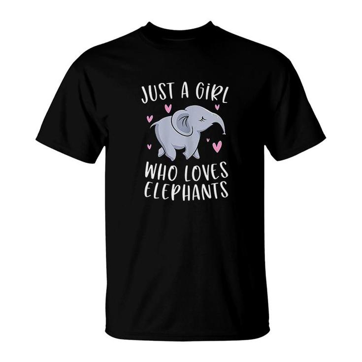 Just A Girl Who Loves Elephants Elephant Girls T-shirt