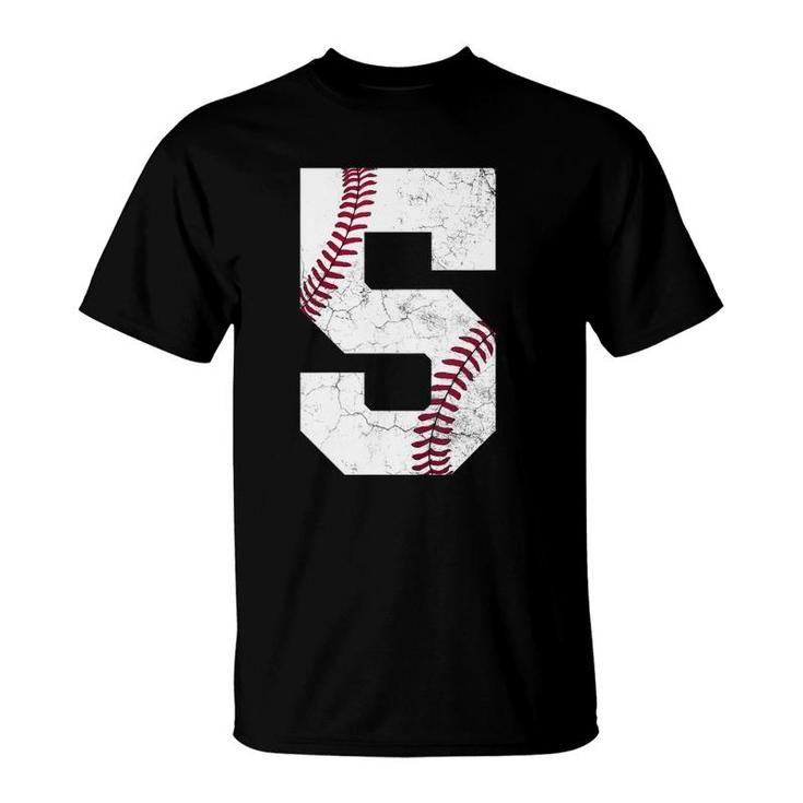 Kids 2017 5Th Birthday  Baseball Boys Kids Five 5 Fifth Gift T-Shirt