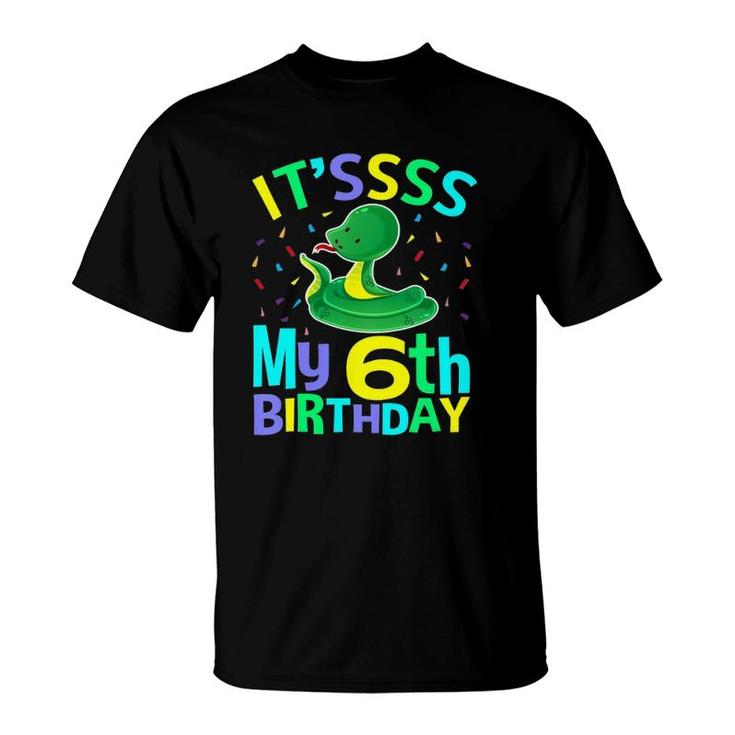 Kids 6Th Birthday Snake For 6 Years Old Boys Gifts I'm Six T-Shirt