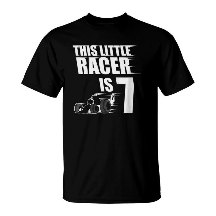 Kids 7Th Birthday Boys Race Car Racing 7 Years Old T-Shirt