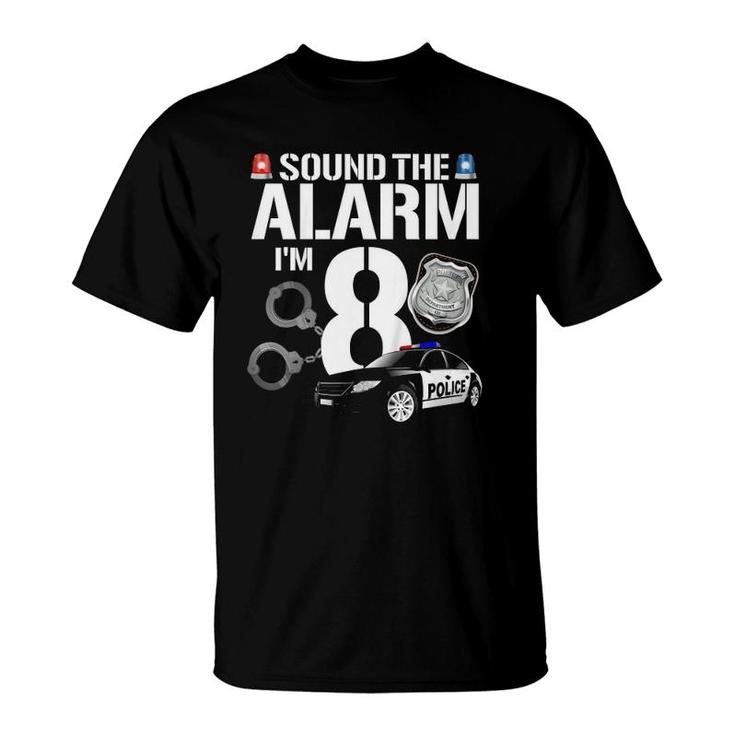 Kids 8 Years Old Police Birthday Shirt Officer Cop Car 8th