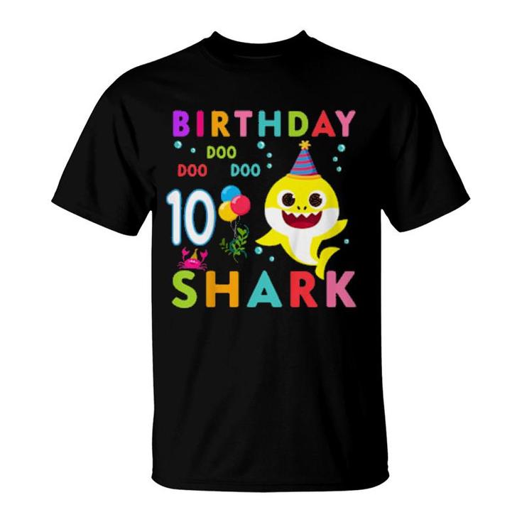 Kids Baby Cute Shark 8Th Birthday Boy Girl 8 Year Old T-Shirt