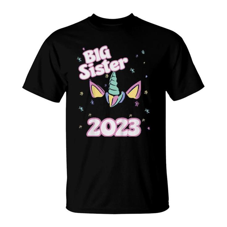 Kids Big Sister 2023 Unicorn  T-Shirt