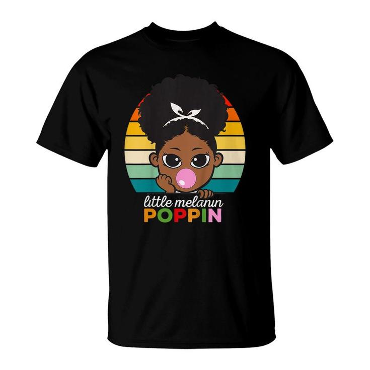 Kids Black History Melanin Poppin Juneteenth Hbcu Afro Girls   T-Shirt
