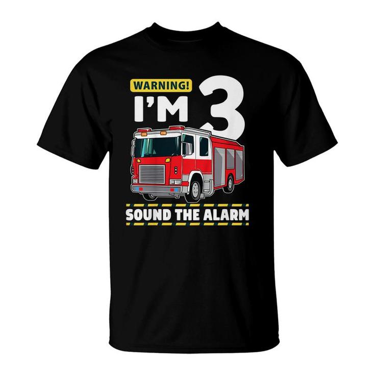 Kids Fire Truck 3 Year Old Firefighter 3Rd Birthday Boy Toddler  T-Shirt