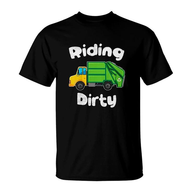 Kids Garbage Truck Day Riding Dirty  T-Shirt