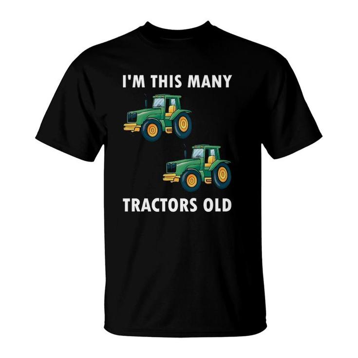 Kids I'm This Many Tractors Old 2 Years Old  2Nd Birthday T-Shirt