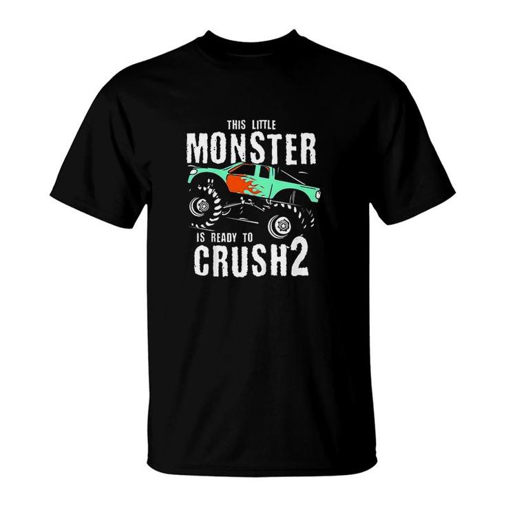 Kids Monster Trucks 2nd Birthday Big Trucks  T-Shirt