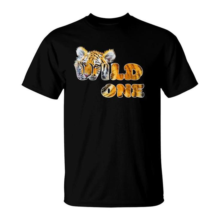 Kids Tiger  Wild One Tee Wildlife Animal For Kids T-Shirt