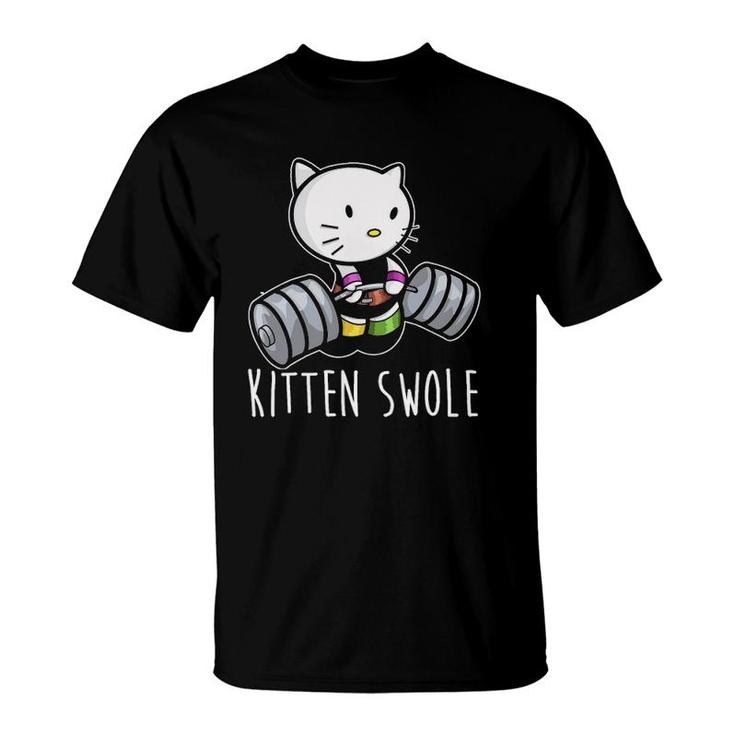 Kitten Swole Cat Powerlifting Weightlifting Gym Training T-Shirt