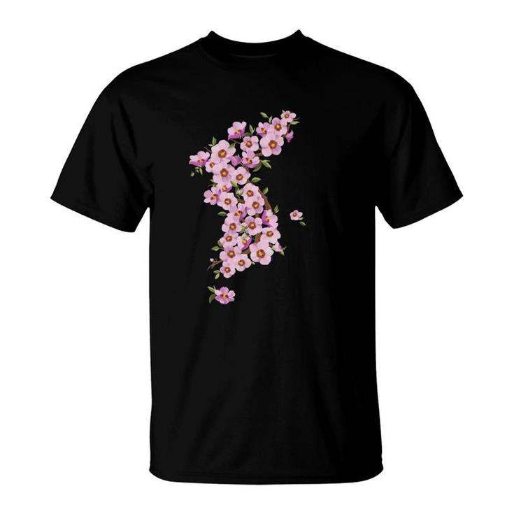 Korean National Flower Rose Of Sharon Mugunghwa Map T-Shirt
