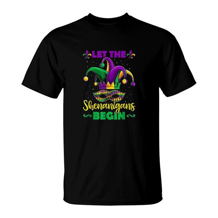 Let The Shenanigans Begin New Orleans Mardi Gras 2022 Kids Men Women  T-Shirt