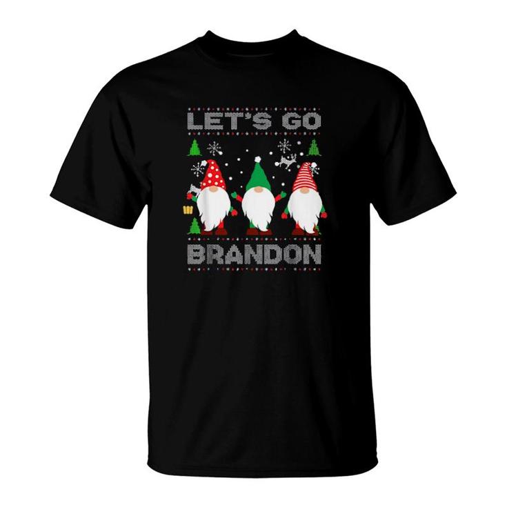 Let’S Go Brandon Gnome Christmas Gnome Ugly Christmas Gift  T-Shirt