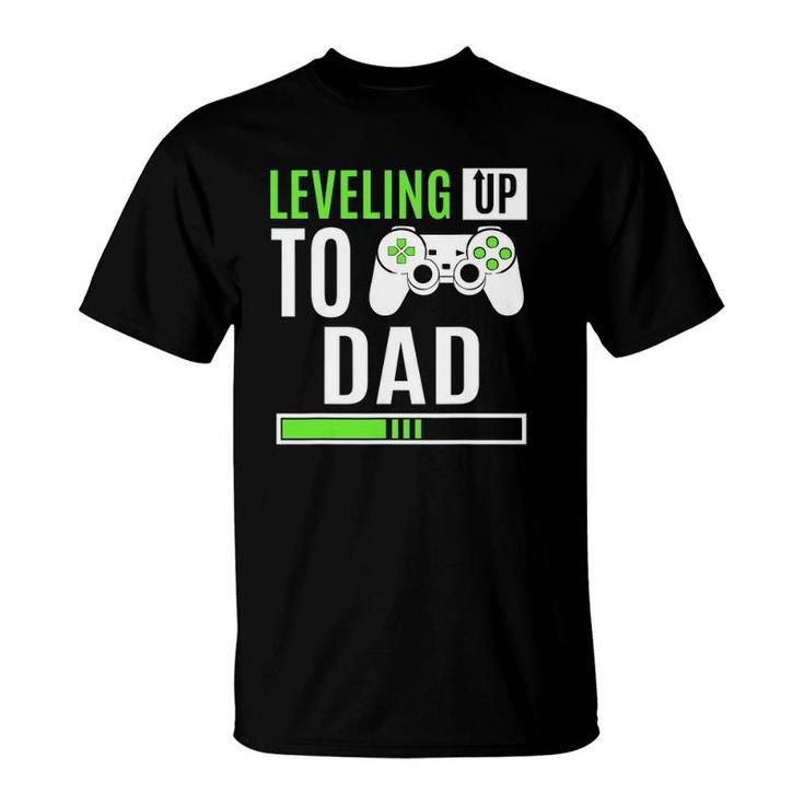 Leveling Up To Dad Gaming Baby Gender Reveal Announcement T-Shirt