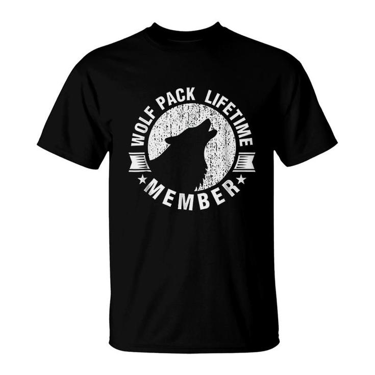 Lifetime Wolf Pack Member Distressed Howling T-Shirt