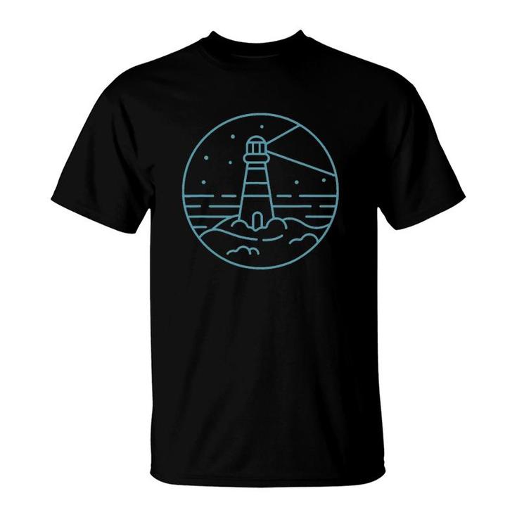 Lighthouse Minimal Art Nautical Sailing Boating Sailor Gift T-Shirt