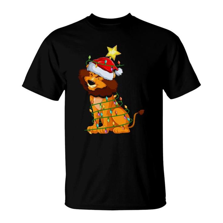 Lion Lighting Xmas Tree Matching Lion Christmas  T-Shirt