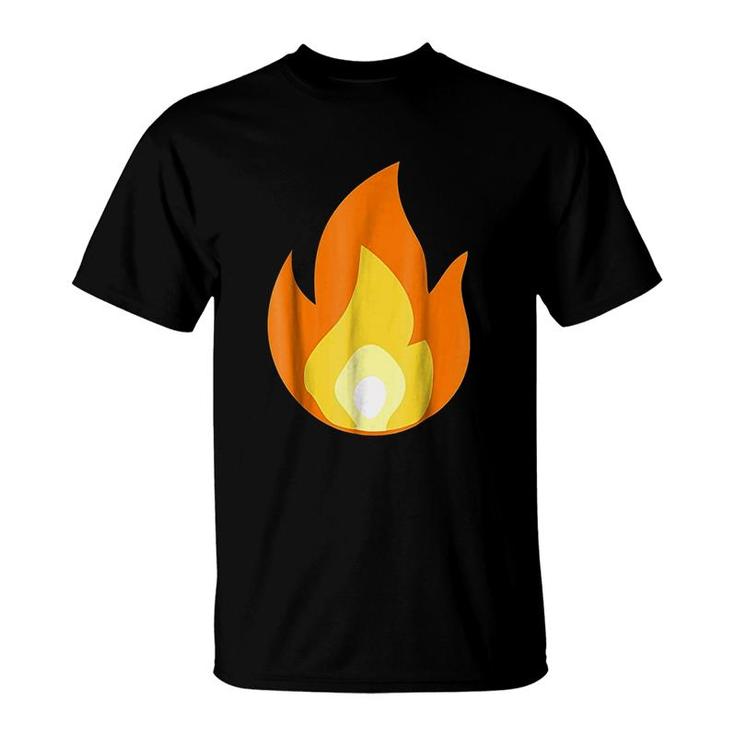 Lit Fire Flame Hot Burning Beach T-Shirt