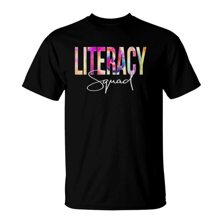 Literacy Squad Tie Dye Back To School Women Appreciation T-Shirt
