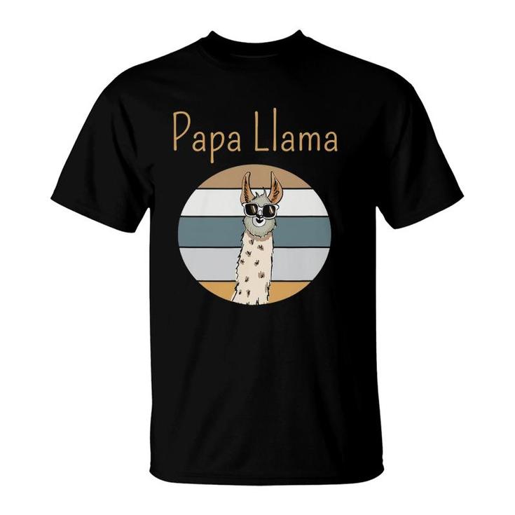Llama Dad Matching Papa Alpaca Lover Father's Day Gift T-Shirt